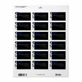 ブラック/ホワイト/コバルトブルーはっきりしたスワール結婚ズ ラベル (フルシート)