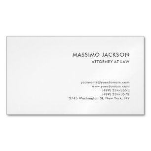 ブラック ホワイト コンサルタント 弁護士 ミニマリスト マグネット名刺