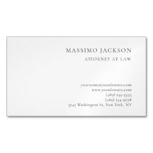 ブラック ホワイト コンサルタント 弁護士 モダン ミニマリスト マグネット名刺