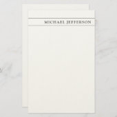 ブラック ホワイト コンサルタント 弁護士 法律 職業 便箋 (正面/裏面)