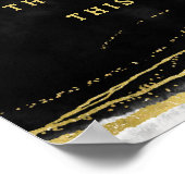 ブラック・ホワイト・ゴールドのジオード フォトブース ウェディングサイン ポスター (角)