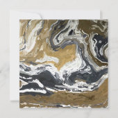 ブラック、ホワイト、ゴールドの抽象的なノートカード (正面)
