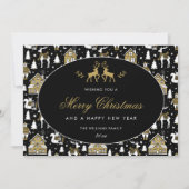 ブラック ホワイト ゴールド ウィンター パターン シーズンカード (正面)