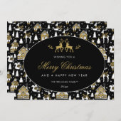 ブラック ホワイト ゴールド ウィンター パターン シーズンカード (正面/裏面)