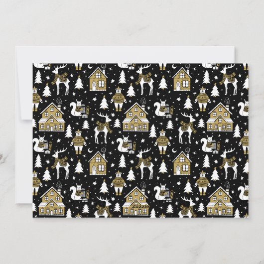 ブラック ホワイト ゴールド ウィンター パターン シーズンカード (裏面)