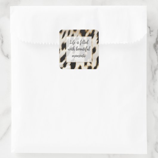 ブラック ホワイト ゴールド カウハイド スクエアシール (バッグ)