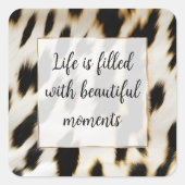 ブラック ホワイト ゴールド カウハイド スクエアシール (正面)