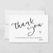 ブラック ホワイト ゴールド カリグラフィー サンクス カード (正面)