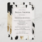 ブラック ホワイト ゴールド コウヒデ サウスウエスト ブライダル シャワー 招待状 (正面/裏面)