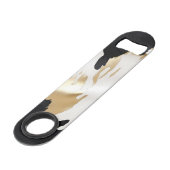 ブラック ホワイト ゴールド サウスウエスト カウハイド ブライダルシャワー スピード栓抜き (裏面アングル)