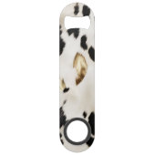 ブラック ホワイト ゴールド サウスウエスト カウハイド ブライダルシャワー スピード栓抜き (正面)