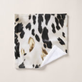 ブラック ホワイト ゴールド サウスウエスト カウハイド ブライダルシャワー バスタオルセット (ウォッシュタオル)