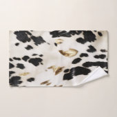 ブラック ホワイト ゴールド サウスウエスト カウハイド ブライダルシャワー バスタオルセット (ハンドタオル)