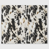 ブラック ホワイト ゴールド サウスウエスト カウハイド 誕生日 ラッピングペーパー (フラット)