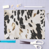 ブラック ホワイト ゴールド サウスウエスト カウハイド 誕生日 薄葉紙 (クラフト)