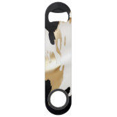 ブラック ホワイト ゴールド サウスウエスト コウハイド ブライダルシャワー スピード栓抜き (裏面)