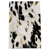 ブラック ホワイト ゴールド サウスウエスト コウハイド 誕生日 ミディアムペーパーバッグ (裏面)