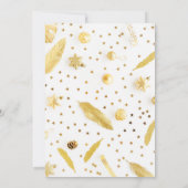 ブラック ホワイト ゴールド ビーズ 年末のホリデーパーティー 招待状 (裏面)