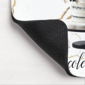 ブラック＆ホワイト ゴールド フローラル ティア ケーキ ブライダル シャワー マウスパッド (コーナー)