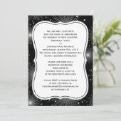 ブラック＆ホワイト サンバースト 花火 レセプションのみ 招待状 (スタンド正面)