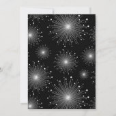 ブラック&ホワイト サンバースト 花火 披露宴のみのご案内 招待状 (裏面)
