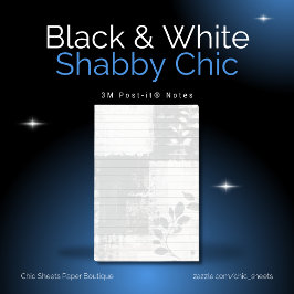 ブラック＆ホワイト シャビーシック ボタニカル 3M  ポストイット
