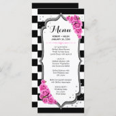 ブラック ホワイト シルバー ピンク メニュー カード (正面/裏面)