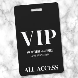 ブラック ホワイト シンプル エレガント VIP イベント バッジ