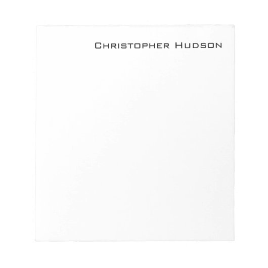 ブラック ホワイト シンプル プレーン アーキテクト ノートパッド (正面)