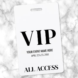 ブラック ホワイト シンプル VIP イベント バッジ