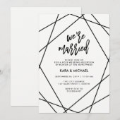 ブラック&ホワイト ジオメトリック | 結婚しました 招待状 (正面/裏面)