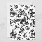 ブラック＆ホワイト スカル スケルトン スカル ウェディング 招待状 (裏面)