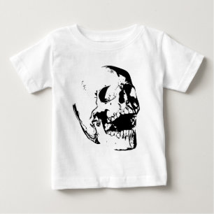 ブラック ホワイト スカル ベビーTシャツ