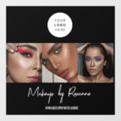 ブラック＆ホワイト スクリプト ロゴ フォト メイクスタジオ ウィンドウサイン (シート)