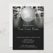 ブラック&ホワイト スパークリングスターズ パーティー 招待状 (正面)