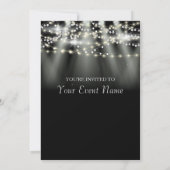 ブラック&ホワイト スパークリングスターズ パーティー 招待状 (裏面)