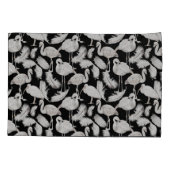 ブラック ホワイト スワン 羽根模様 エレガント 枕カバー (裏面-左)