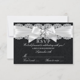 ブラック&ホワイト ダマスク&パール ボウ RSVP