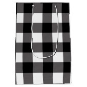 ブラック＆ホワイト チェック柄 スクエア バッファロープレイド ミディアムペーパーバッグ (裏面)