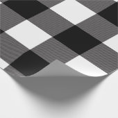 ブラック＆ホワイト チェック柄 スクエア バッファロープレイド ラッピングペーパー (角)
