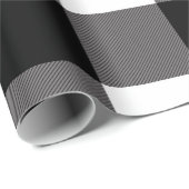 ブラック＆ホワイト チェック柄 スクエア バッファロープレイド ラッピングペーパー (ロールコーナー)