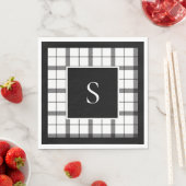 ブラック, ホワイト, チェック, エレガント, シック, モダン スタンダードランチョンナプキン (インサイチュ)