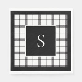 ブラック, ホワイト, チェック, エレガント, シック, モダン スタンダードランチョンナプキン