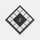 ブラック, ホワイト, チェック, エレガント, シック, モダン スタンダードランチョンナプキン (角)