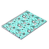 ブラック、ホワイト、ティール(緑がかった色)50年代スタイルレトロ ノートブック (左側)