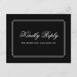 ブラック＆ホワイト デコ ソング リクエスト RSVP ポストカード