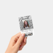 ブラック＆ホワイト トライバル タトゥー 従業員写真 名前付き バッジ (Handheld)