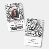 ブラック＆ホワイト トライバル タトゥー 従業員写真 名前付き バッジ (Front & Back)