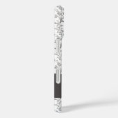 ブラック ホワイト トワル 花柄 名前入り Case-Mate iPhoneケース (裏面 / 右)