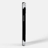 ブラック ホワイト ドリッピング グリッター シルバー モノグラム Case-Mate iPhoneケース (裏面 / 右)
